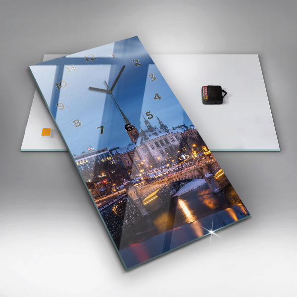 Vertikale Uhr mit motiv Panorama von Pilsen