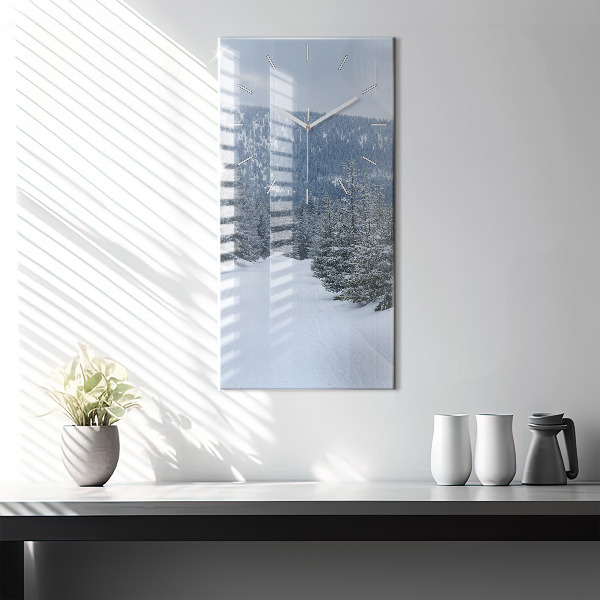 Vertikale Uhr mit motiv Tschechisches Riesengebirge im Winter