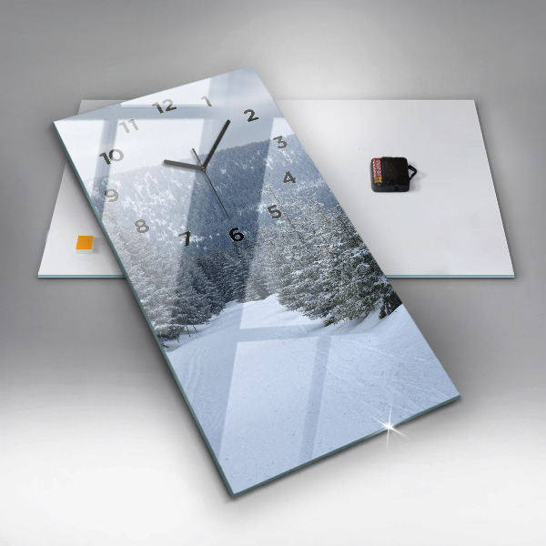 Vertikale Uhr mit motiv Tschechisches Riesengebirge im Winter