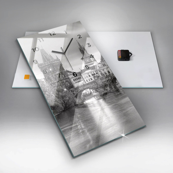 Vertikale Uhr mit motiv Ansicht der Karlsbrücke Prag