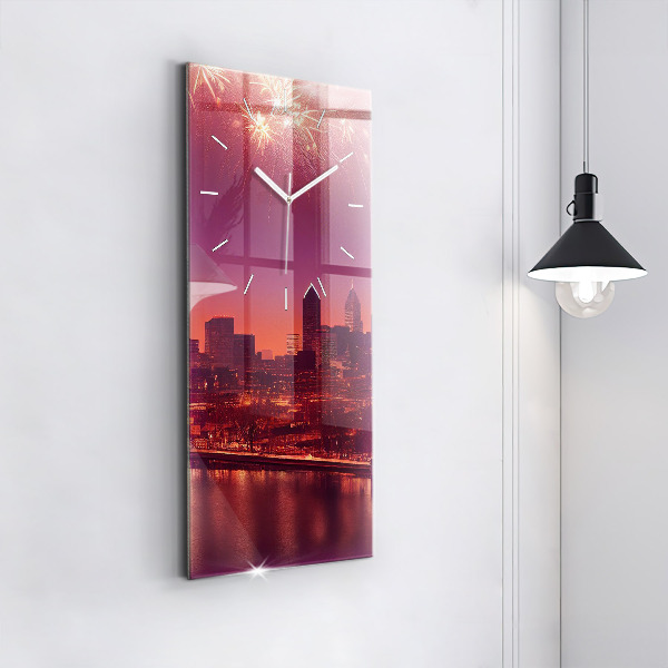 Vertikale Uhr mit motiv Stadt bei Nacht in Philadelphia