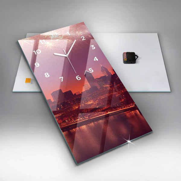 Vertikale Uhr mit motiv Stadt bei Nacht in Philadelphia