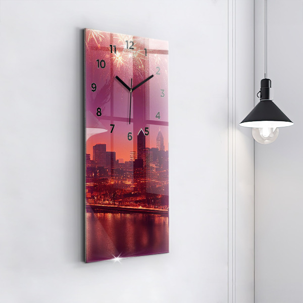 Vertikale Uhr mit motiv Stadt bei Nacht in Philadelphia
