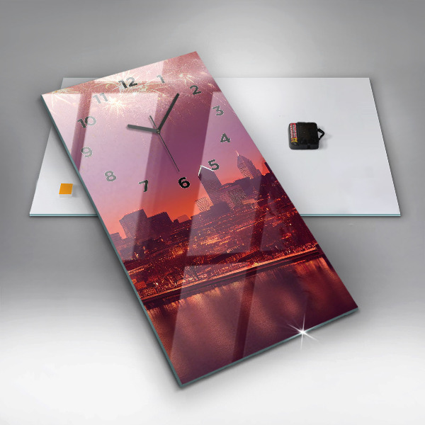 Vertikale Uhr mit motiv Stadt bei Nacht in Philadelphia