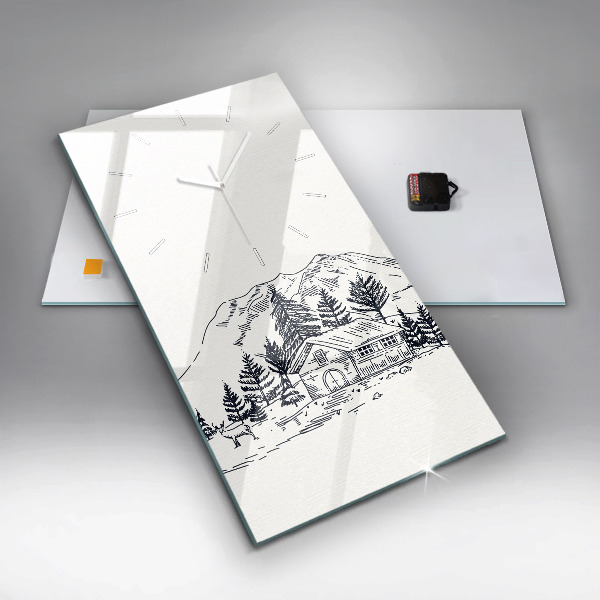 Vertikale Uhr mit motiv Cartoon-Stadt