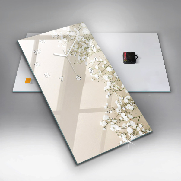 Vertikale Uhr mit motiv Blühende Blumen