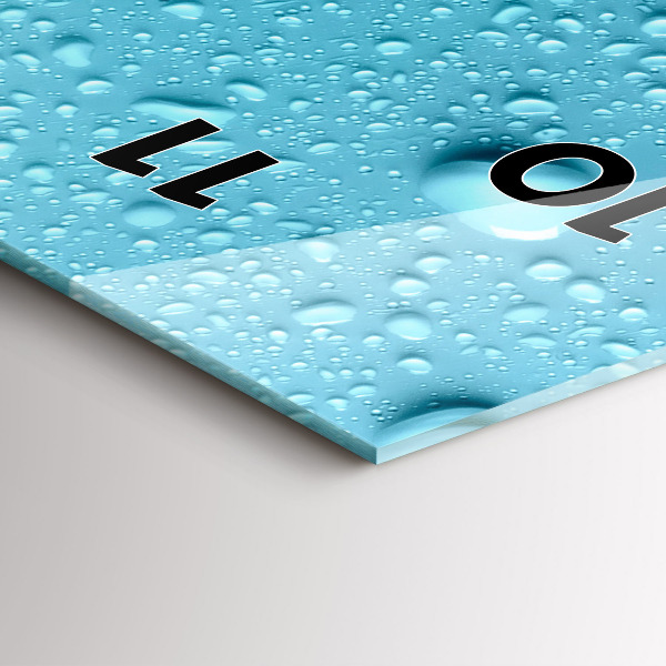 Vertikale Uhr mit motiv Wassertropfen