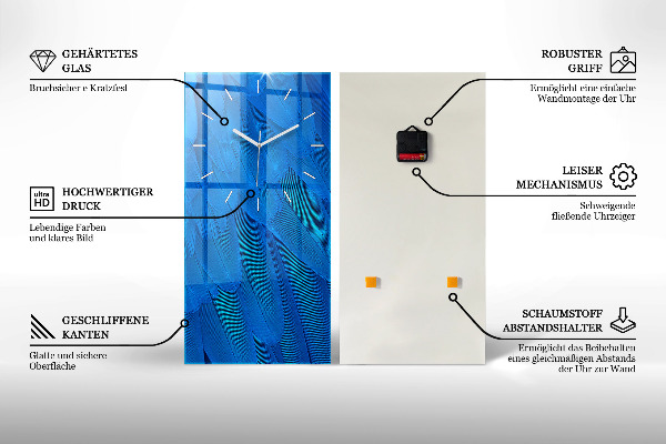 Vertikale Uhr mit motiv 3D Rauch abstrakt