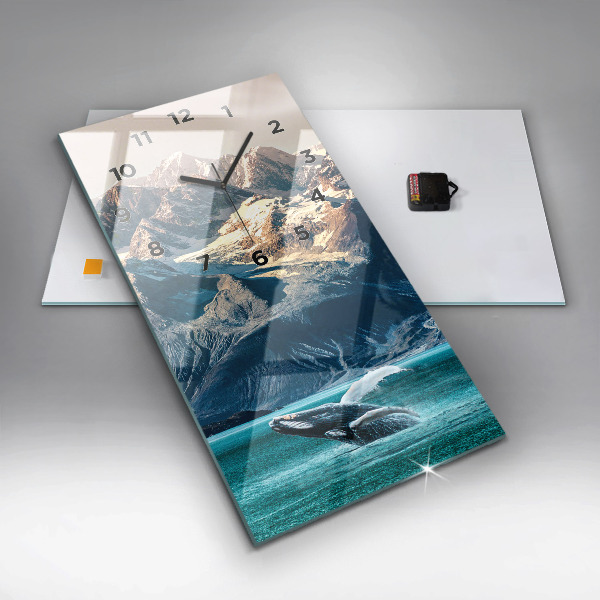 Vertikale Uhr mit motiv Walfisch Wasser
