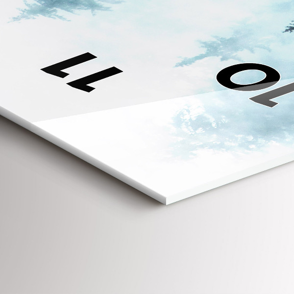 Vertikale Uhr mit motiv Nebliger Wald