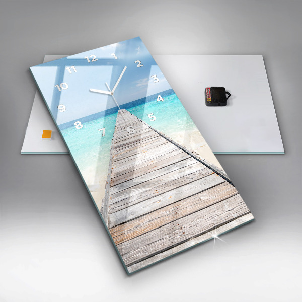 Vertikale Uhr mit motiv Tropische Insel