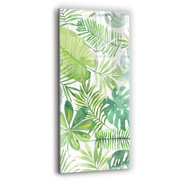 Vertikale Uhr mit motiv Grüne Blätter