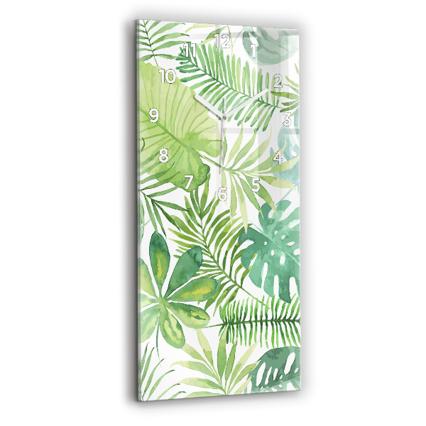 Vertikale Uhr mit motiv Grüne Blätter
