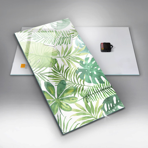 Vertikale Uhr mit motiv Grüne Blätter