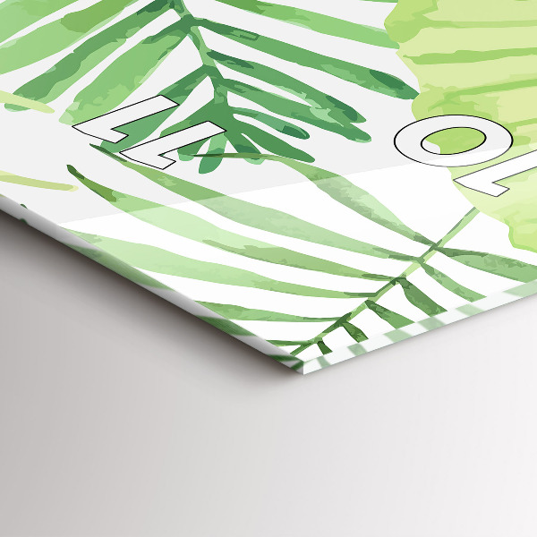 Vertikale Uhr mit motiv Grüne Blätter