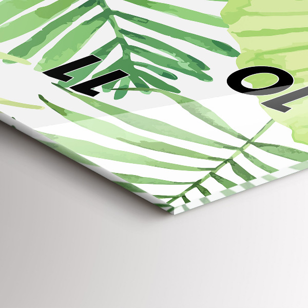 Vertikale Uhr mit motiv Grüne Blätter