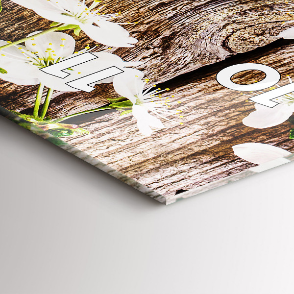 Vertikale Uhr Blumen auf Holz