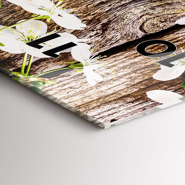 Vertikale Uhr Blumen auf Holz