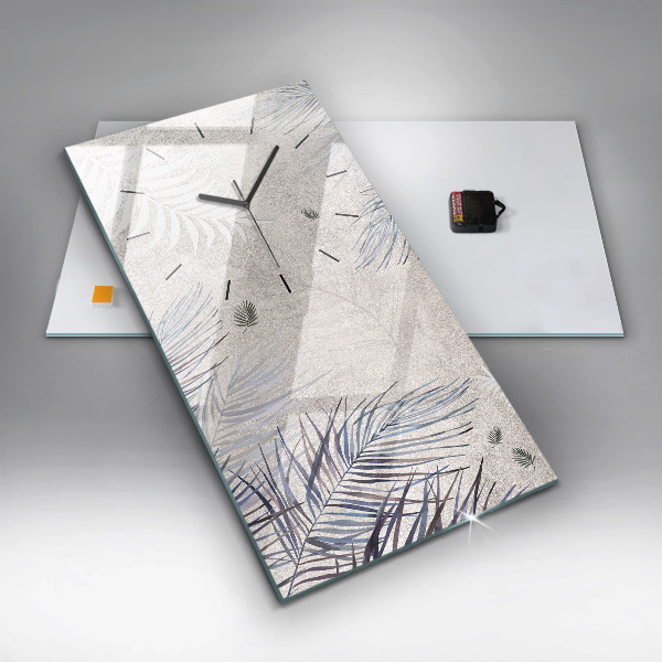 Vertikale Uhr mit motiv Palmenblatt