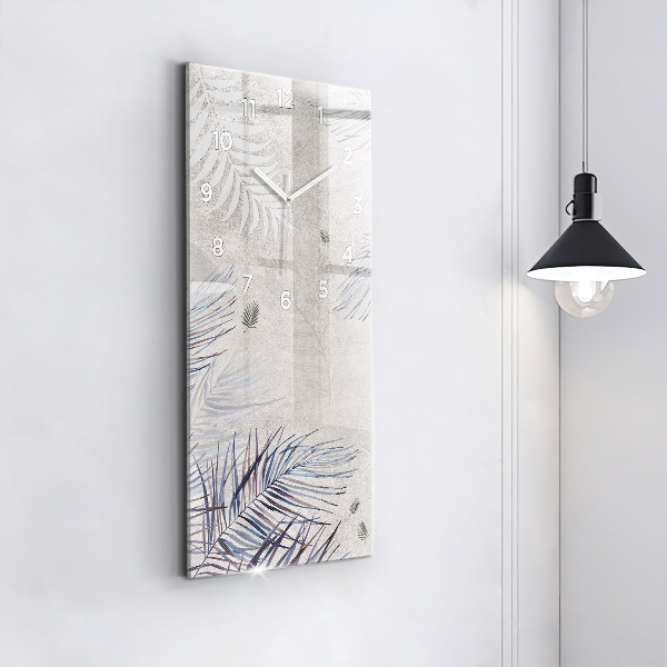 Vertikale Uhr mit motiv Palmenblatt