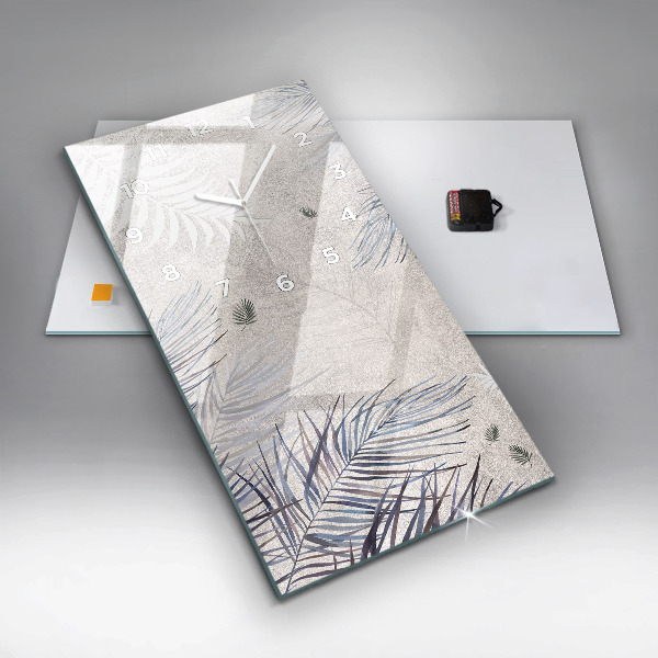 Vertikale Uhr mit motiv Palmenblatt