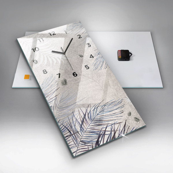 Vertikale Uhr mit motiv Palmenblatt