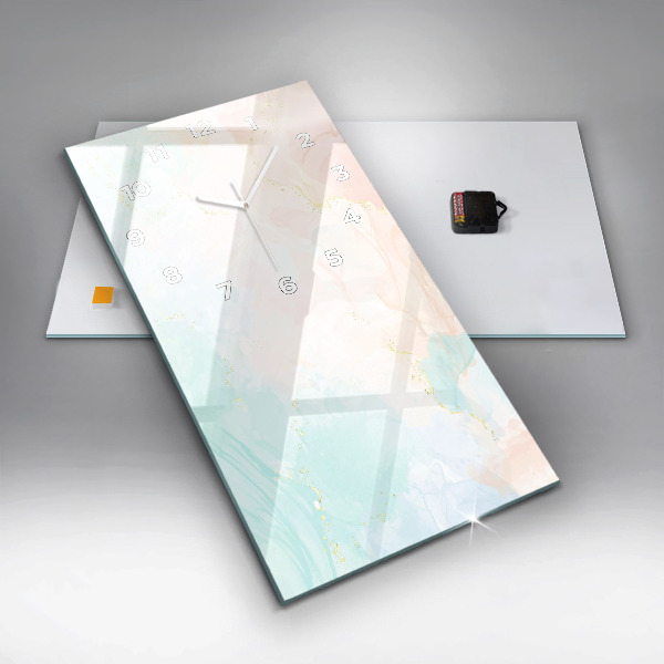 Vertikale Uhr Aquarellierter Marmor