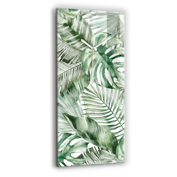 Vertikale Uhr mit motiv Gemalte Pflanzenblätter