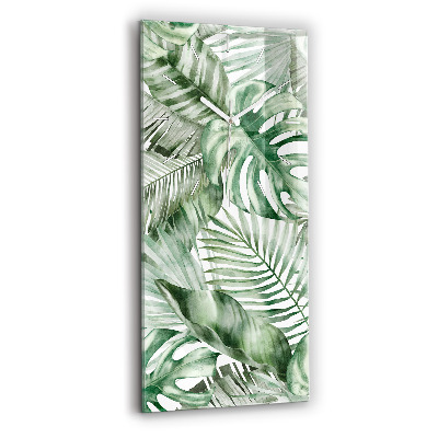 Vertikale Uhr mit motiv Gemalte Pflanzenblätter