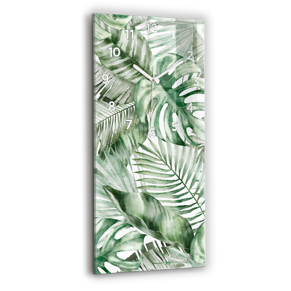 Vertikale Uhr mit motiv Gemalte Pflanzenblätter