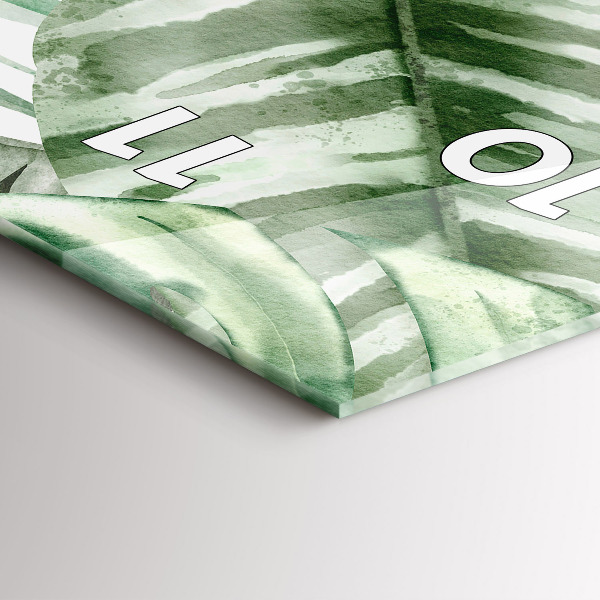 Vertikale Uhr mit motiv Gemalte Pflanzenblätter