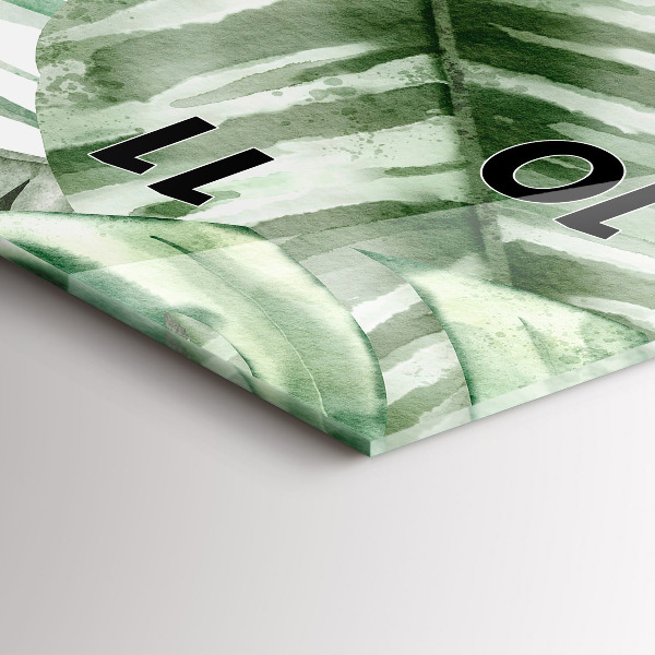 Vertikale Uhr mit motiv Gemalte Pflanzenblätter