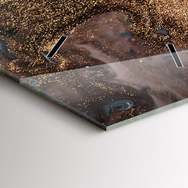 Vertikale Uhr mit motiv Abstrakte Marmor-Gold-Abstraktion