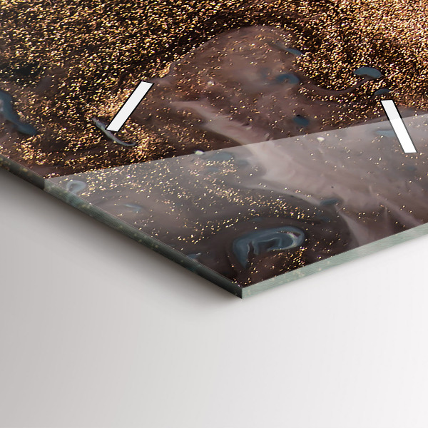 Vertikale Uhr mit motiv Abstrakte Marmor-Gold-Abstraktion