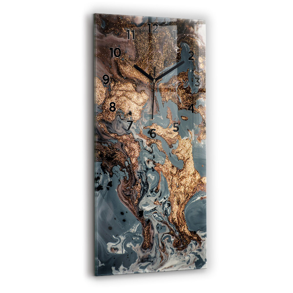 Vertikale Uhr mit motiv Abstrakte Marmor-Gold-Abstraktion