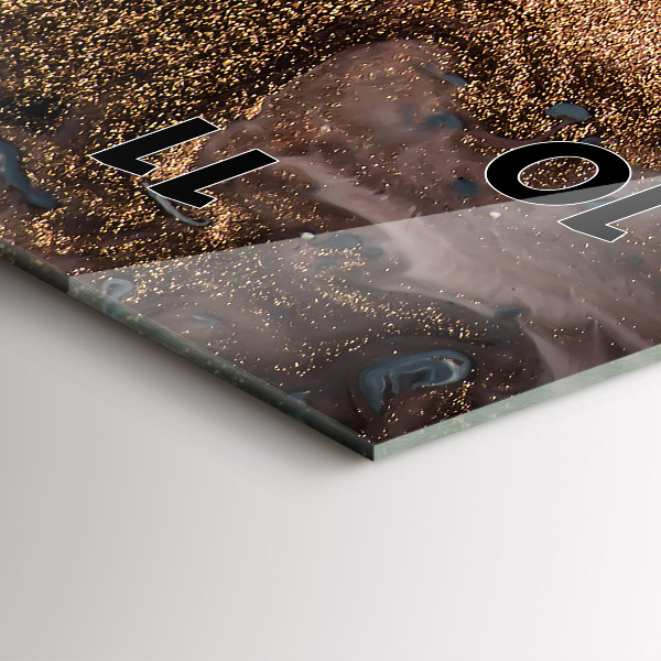 Vertikale Uhr mit motiv Abstrakte Marmor-Gold-Abstraktion