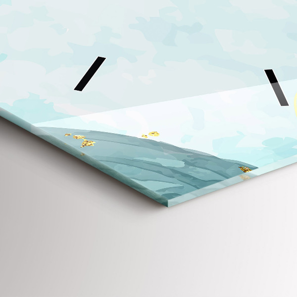 Vertikale Uhr mit motiv Aquarell-Flecken