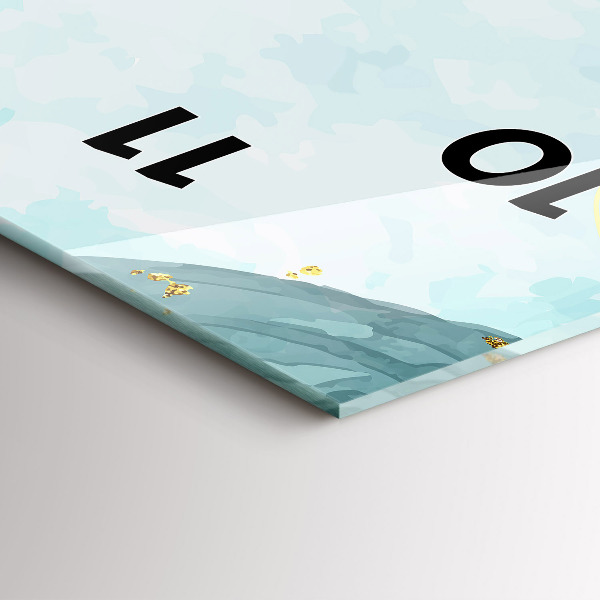 Vertikale Uhr mit motiv Aquarell-Flecken