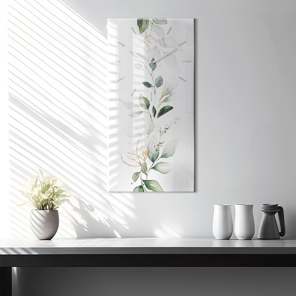 Vertikale Uhr mit motiv Abstrakte Blätter