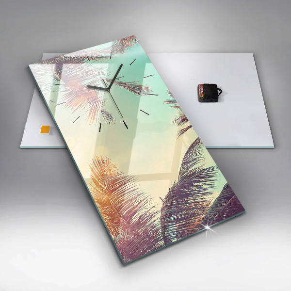 Vertikale Uhr mit motiv Tropische Palmen