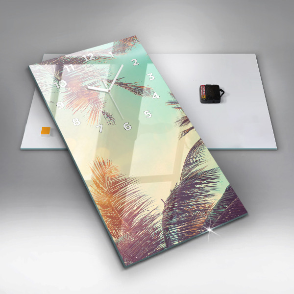 Vertikale Uhr mit motiv Tropische Palmen