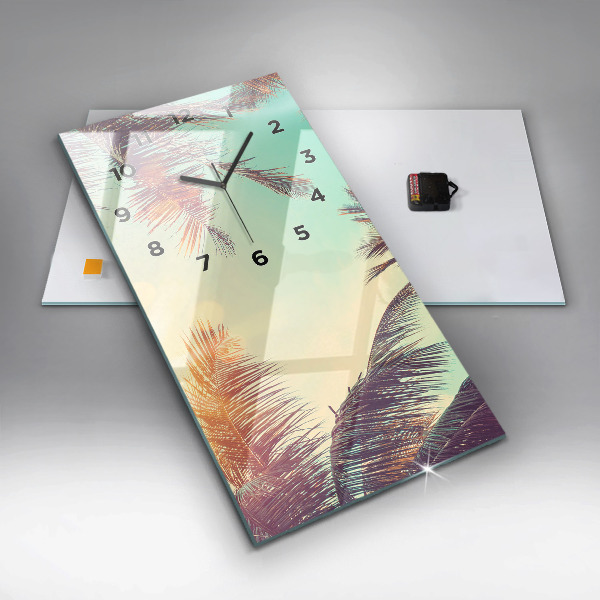 Vertikale Uhr mit motiv Tropische Palmen