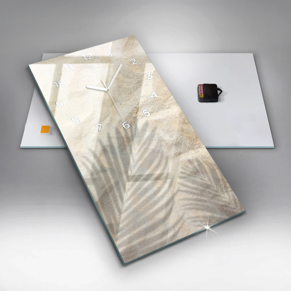 Vertikale Uhr mit motiv Palmenbeschatteter Sand