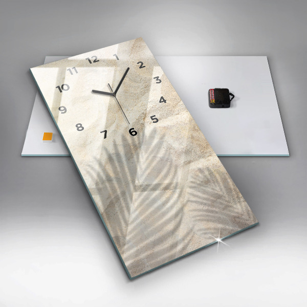 Vertikale Uhr mit motiv Palmenbeschatteter Sand