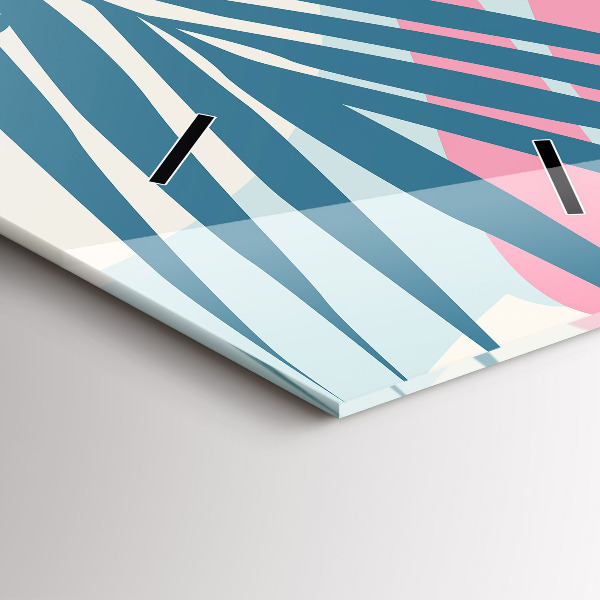 Vertikale Uhr mit motiv Pastellfarbene Blätter - tropisch