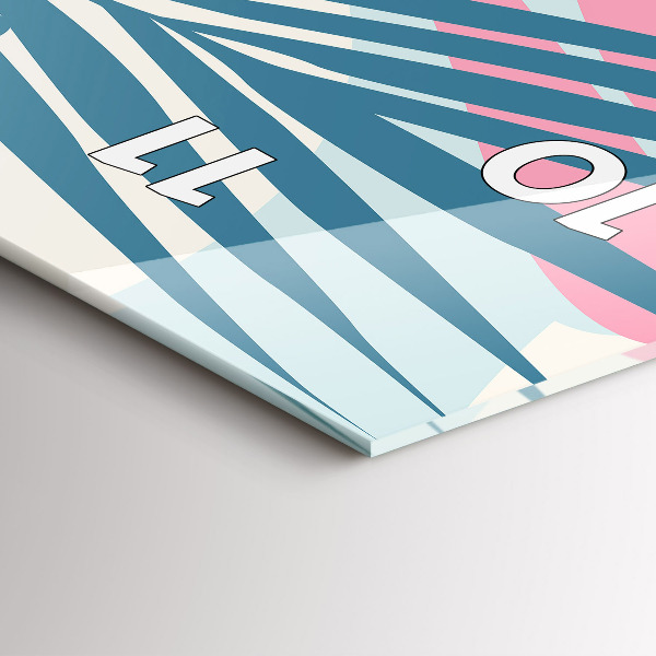 Vertikale Uhr mit motiv Pastellfarbene Blätter - tropisch