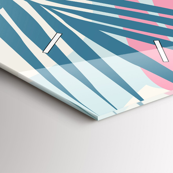 Vertikale Uhr mit motiv Pastellfarbene Blätter - tropisch