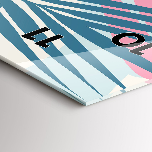 Vertikale Uhr mit motiv Pastellfarbene Blätter - tropisch