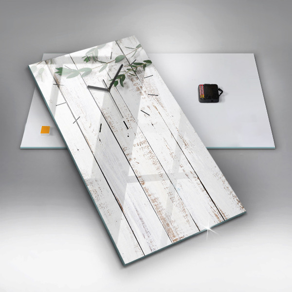 Vertikale Uhr mit motiv Helle Holzbretter