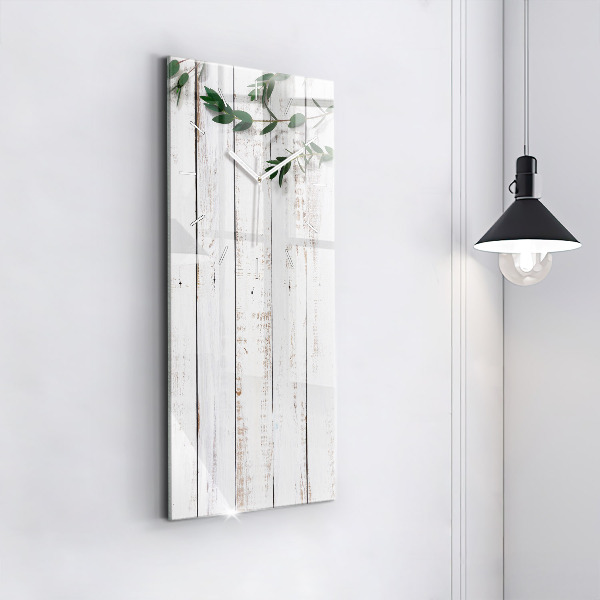 Vertikale Uhr mit motiv Helle Holzbretter